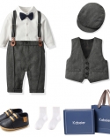 Newborn Baby Boy Formal Gentleman Clothes Suit Gift With Paper Bag Packaging Box Infant Birthday Party Wedding Outfit Se