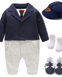 Newborn Baby Romper Set Formal Boys Clothes Cotton Long Sleeve Jumpsuit Children Birthday Dress Infant Party Costume 3 2