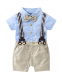 New Toddler Boy Birthday Suit Summer Infant Short Sleeve Bow Tie T Shirtsuspender Shorts Baby Boy Wedding Party Clothes