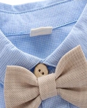 Novo terno de aniversário infantil menino verão manga curta gravata borboleta shorts suspensório roupas de festa de casamento be