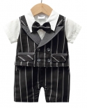 Conjunto de macacão de aniversário para menino recém-nascido Bodysuit de laço formal para bebê cavalheiro infantil meninos 1fst 