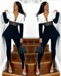 High Quality White Black Long Sleeve Hollow Out Bodycon 2 Pieces Set Fashion Set Evening Party Setpant Suits