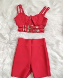 High Quality White Red Black Slip Sequined Slip 2 Pieces Set Rayon Bandage Set Club Fashion Setwomens Sets