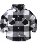 Camisa de algodão branca preta para 1 2 3 4 5 anos crianças meninos primavera outono xadrez gola virada para baixo com bolso men