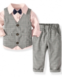 Conjunto de ternos formais para crianças menino blazers festa aniversário terno cavalheiro camisa colete gravata calça conjunto 