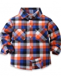 Camisas de algodão xadrez meninos dois bolsos roupas de lapela 1 2 3 4 5 anos camisa xadrez de peito simples para crianças uso d