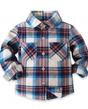 Camisas de algodão xadrez meninos dois bolsos roupas de lapela 1 2 3 4 5 anos camisa xadrez de peito simples para crianças uso d
