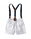 Conjunto de roupas de cavalheiro para bebê menino terno de verão para criança camisa listrada com laços suspensórios calções bra