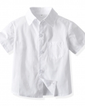 Formal Boys Wedding Costume For 2 7 Years Kids Summer Classic White Shirt With Pockets Shorts Young Childs Birthday Part