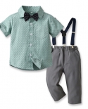 Ropa de verano para niño de 1, 2, 3, 4, 5, 6 y 7 años, camisa de solapa de manga corta con pantalones sólidos, disfraz de actuac