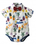 Infant Boy Summer Clothes 6 24 Months Children Short Sleeved Romper With Cropped Trousers Baby Sling 4 Pieces Gentleman 