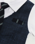 Newborn Romper Striped Tie Overalls For Children Baby Clothes Boy Short Sleeve Gentleman Jumpsuit 6 24 Monthsrompers