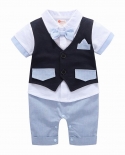 Baby Boys Formal Clothing Kids Attire For Boy Clothes Short Sleeve Baby Romper Nowborn Jumpsuitrompers