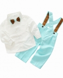 Traje Formal de primavera y otoño para niños de 1, 2, 3, 4 y 5 años, trajes de actuación para niños, camisa blanca de algodón su
