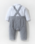 New Born Boys Dress Baby Clothes For Children Cotton Suit Hat  Vest  Patchwork Romper  Shoes  Socks 6 Pieces Outfit 