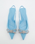 Shoes Summer Sandals Women Shoes Blue Denim Fabric Flat Sandals Casual Mules Rhinestone Sequins Designer Womens Sandals 