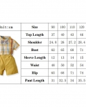Camisa de algodón de verano a cuadros con solapa para niños de 2, 3, 4, 5 y 6 años, 4 Uds, traje de caballero, tirantes, lazo, 