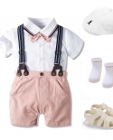 Newborn Summer Clothing Set Cotton 1th Birthday Gift For Boys Infant Bow Outfit Hat  Rompers  Shorts  Belt  Shoes  