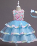 Children Candy Color Princess Wedding Tutu Show Catwalk Tiered Dress