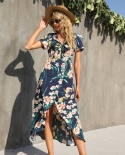 New Products Summer New Womens Clothing V-neck Navel Dress Long Skirt