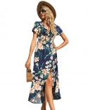 New Products Summer New Womens Clothing V-neck Navel Dress Long Skirt