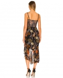 Womens Mesh See-through Suspender Skirt Temperament Ruffle Dress