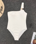 Xpuhgm العلامة التجارية الأسود قطعة واحدة جديد وصول مبطن حلقة ملابس السباحة الإناث بكتف واحد ملابس النساء ثوب السباحة Monokini