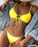  Bikini 2022 Women Low Waist Swimsuit Female Solid Brazilian Bikinis Set 2 Pieces Swimming Beach Bathing Suit New Beachw