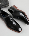 Brand Summer Flat Men Cow Leather Shoes Hand Polishing Lace Up Pointed Toe Office Wedding Formal Dress Shoes Men Oxford 