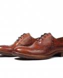 2022 zapatos formales para hombre de lujo hechos a mano de cuero genuino clásico negro marrón Brogues zapatos de cuero con cordo