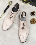 2022 zapatos de boda para hombre de diseñador de lujo de cuero genuino hecho a mano clásico caqui blanco Brogues zapatos para no