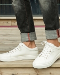  Breathable Brand Men Casual Sneakers Classic Outdoor White Couple Shoes Real Soft Leather Lace Up  Handmade Student Loa