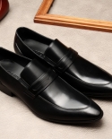 New Men Penny Loafers Leather Shoes Luxury Genuine Leather Elegant Wedding Party Suit Men Dress Shoes Italian Quality Ha