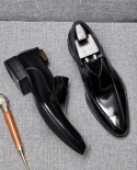 2022 Italian Shoes Men Patent Leather Dress Shoes Luxury Quality Genuine Leather British Man Formal Shoes Black Loafers 