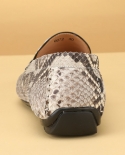 Python Shoes For Men Luxury Genuine Leather Designer Man Loafers Handmade Comfort Driving Shoes Flat Snakeskin Wedding S