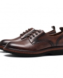 حذاء رسمي رجالي إيطالي فاخر مصنوع من الجلد الطبيعي مصنوع يدويًا بمقدمة مستديرة كلاسيكي بريطاني مصمم Oxfords Office Social