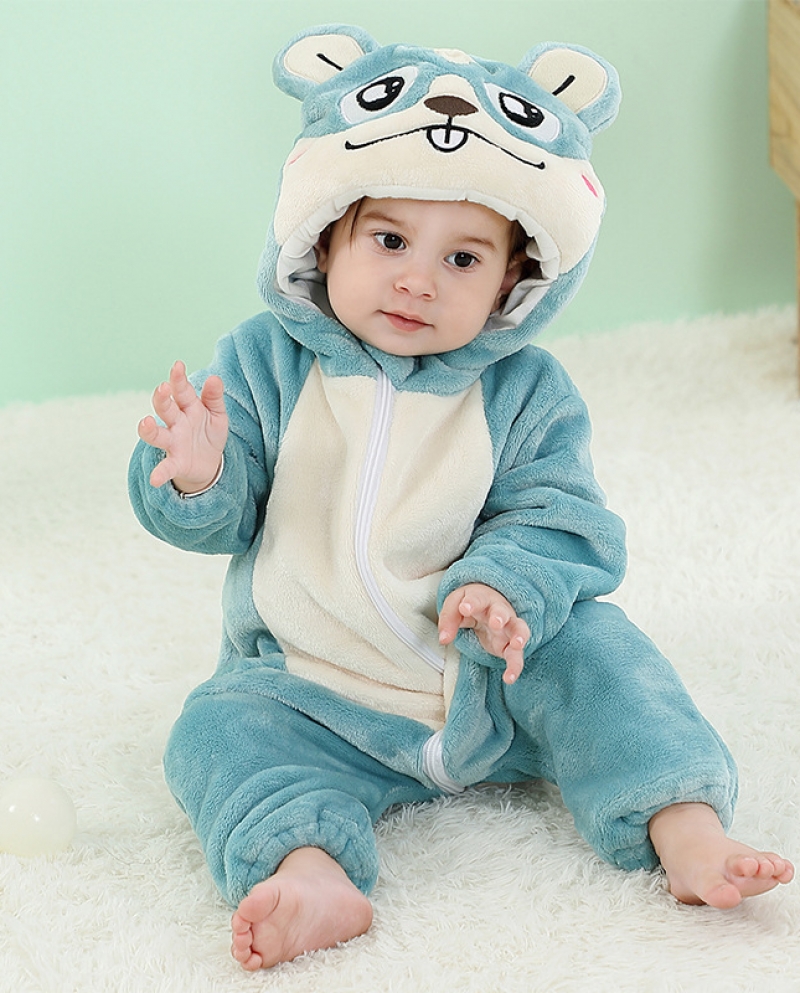 Childrens One Piece Pajamas Flannel Home Clothes Baby Climbing Clothes