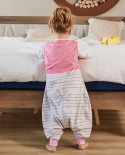 Childrens Super Soft Sleeveless Pajamas One-piece Split-leg Sleeping Bag