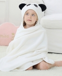 Toalla de envoltura de panda para niños Toalla de baño con capucha para niños Color sólido para bebés