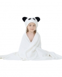منشفة تغليف الباندا للأطفال للأطفال منشفة استحمام بقلنسوة للأطفال بلون سادة