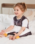 Childrens Super Soft Sleeping Bag Zipper One Piece Split Leg Anti-kick Pajamas