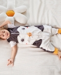Childrens Super Soft Sleeping Bag Zipper One Piece Split Leg Anti-kick Pajamas
