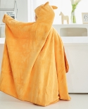 Toalla de cama infantil Toalla de baño con capucha para niños Manta de color sólido con forma de animal bebé