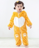 Childrens Flannel Jumpsuit Baby Animal Romper Baby Pajamas Outing Clothes