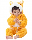 Childrens Flannel Jumpsuit Baby Animal Romper Baby Pajamas Outing Clothes