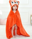 Cobertor de animal de cor sólida infantil toalha com capuz ar condicionado colcha