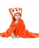 Cobertor de animal de cor sólida infantil toalha com capuz ar condicionado colcha