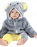 מיכלי פלנל רומפר חליפת טיול לתינוק פלנל לילדים בצורת פיל בגדי גוף ברוח