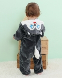 Infant Flannel Animal Shape Jumpsuit Baby Husky Jumpsuit