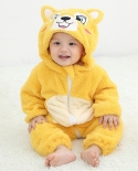 Nueva ropa de bebé otoño e invierno mono de felpa de animales de doble capa para niños
